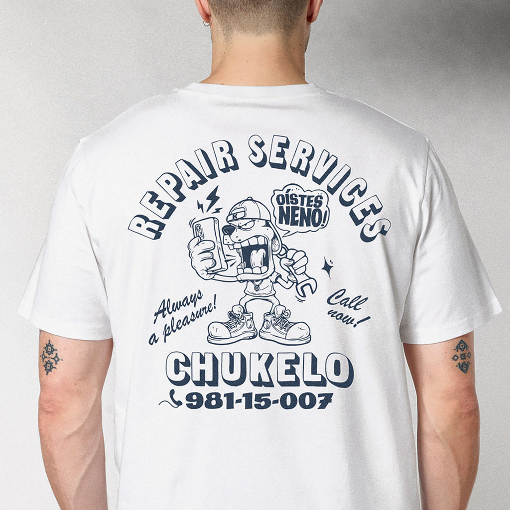 Repair Services Chukelo – Camiseta Blanca