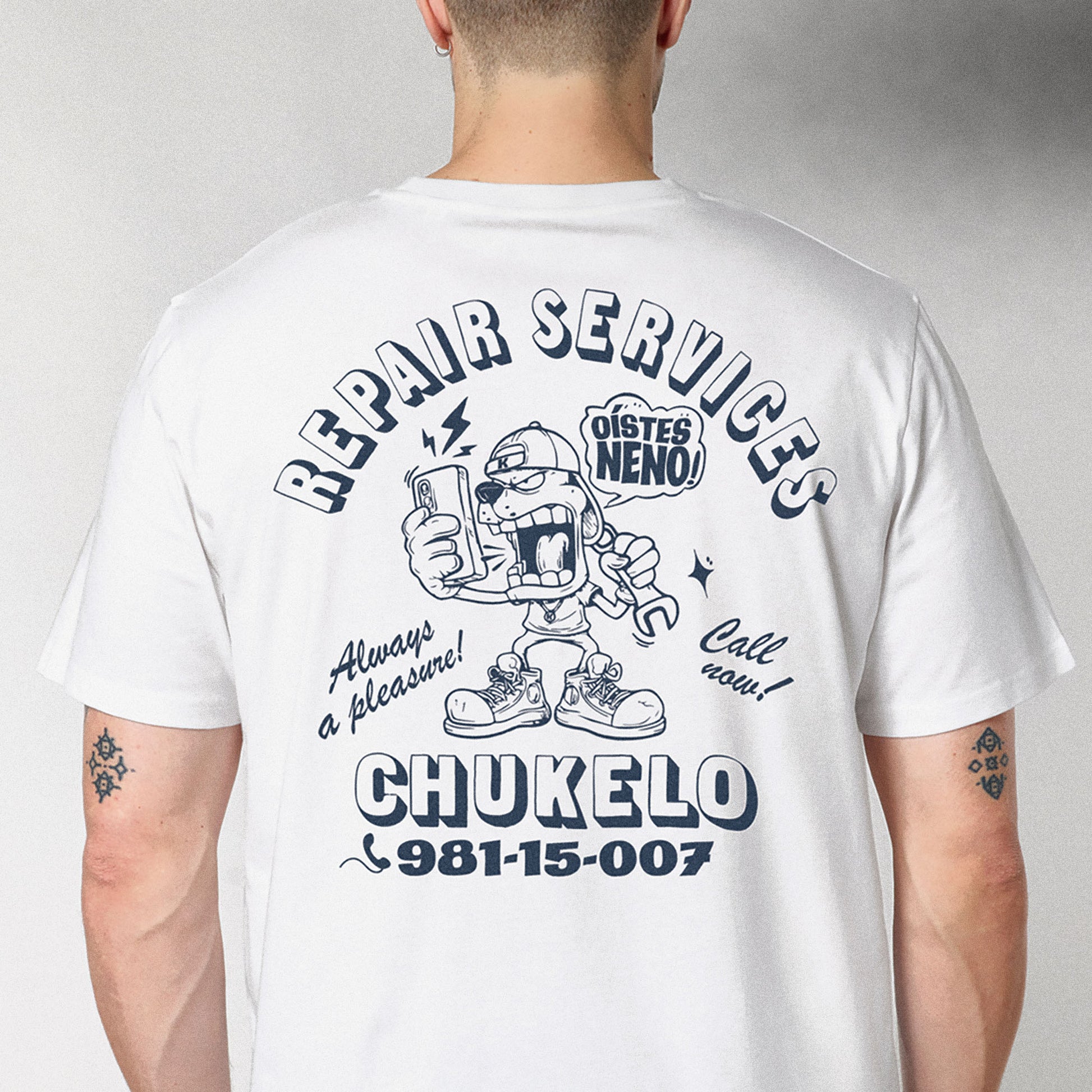 Repair Services Chukelo – Camiseta Blanca